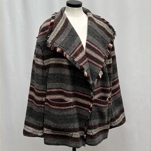 Isabel Marant Étoile Josia Grey Striped Knit Coat